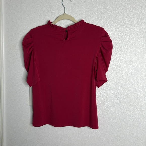 Catherine Malandrino Crimson Ruffle Sleeve Blouse - Picture 6 of 6